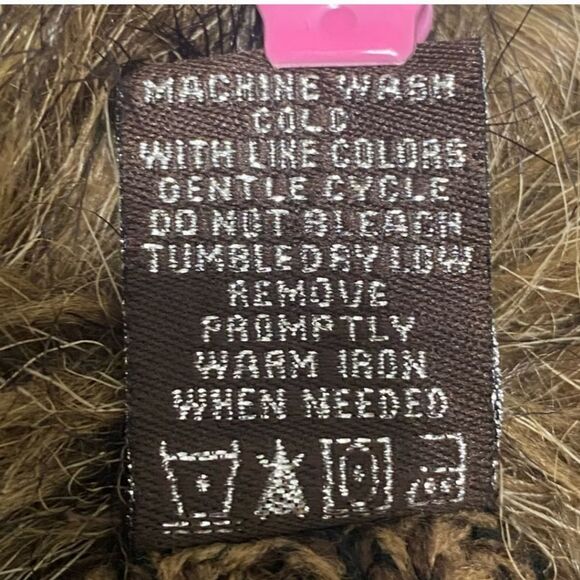 Linda Matthews Open Cardigan Sleeveless Vest with Faux Fur Collar Size M - Picture 5 of 7